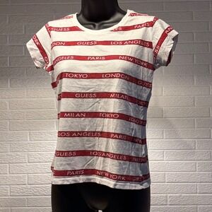 Guess Los Angeles Paris Tokyo Graphic T-Shirt Womens Top‎